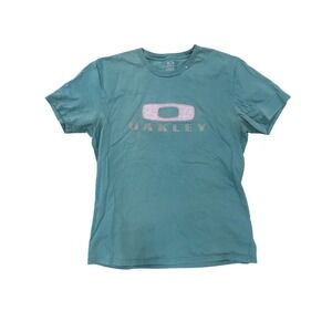 Oakley Griffens Nest Logo Turquoise Short Sleeve 100% Cotton Tshirt Size XL